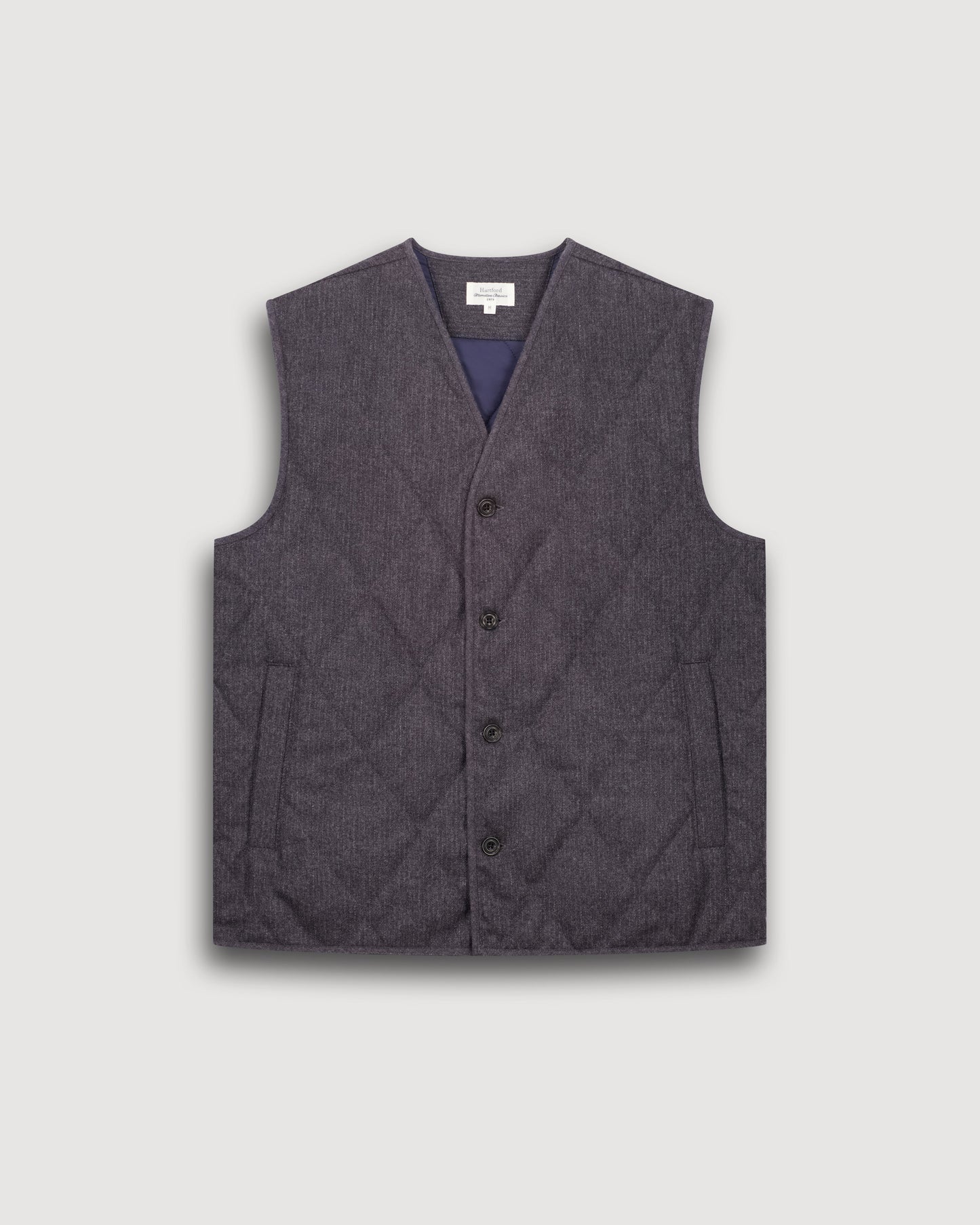 Gilet Homme en Flanelle Rayée Gris Vic