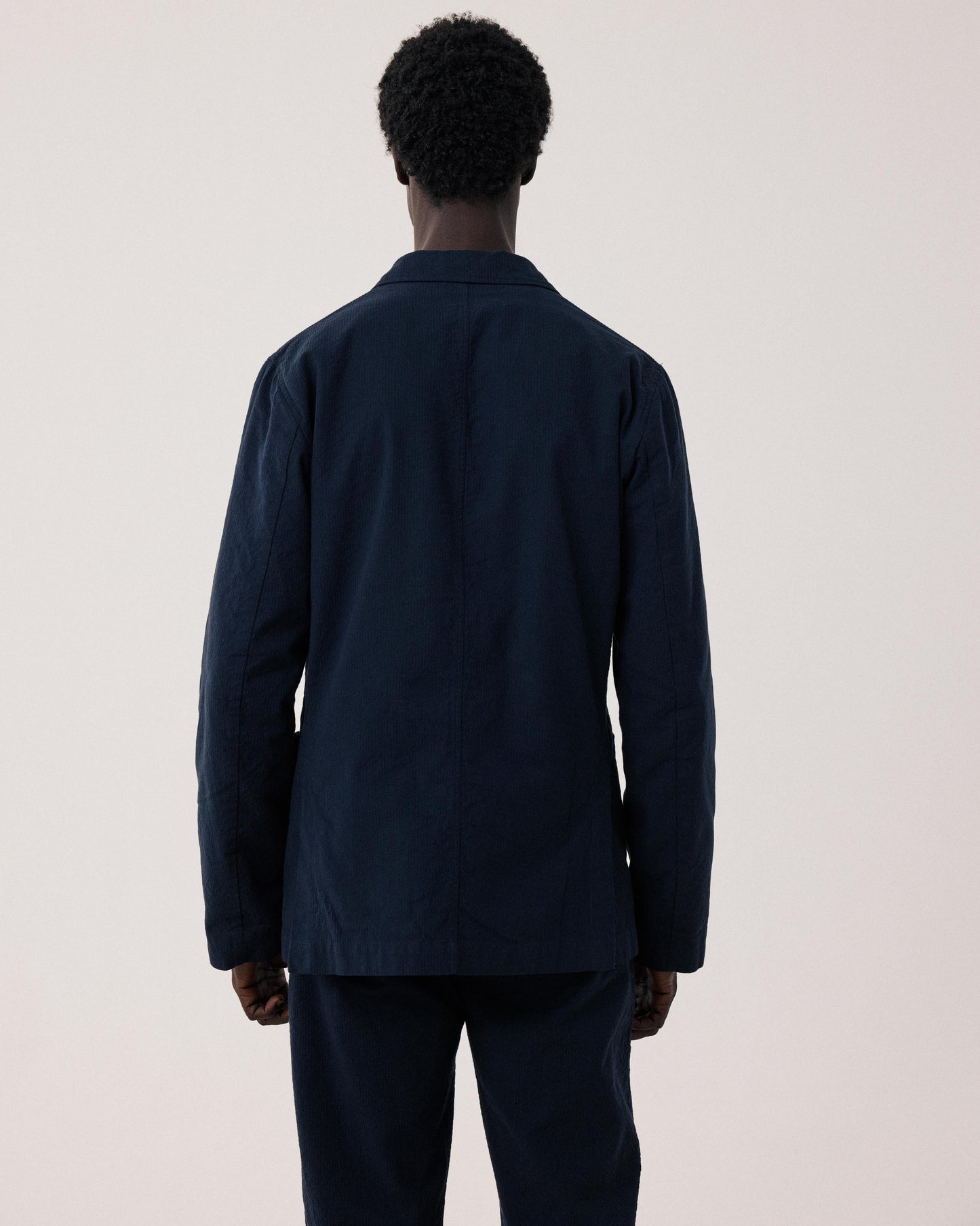 Veste Homme en Seersucker Bleu Marine Julian