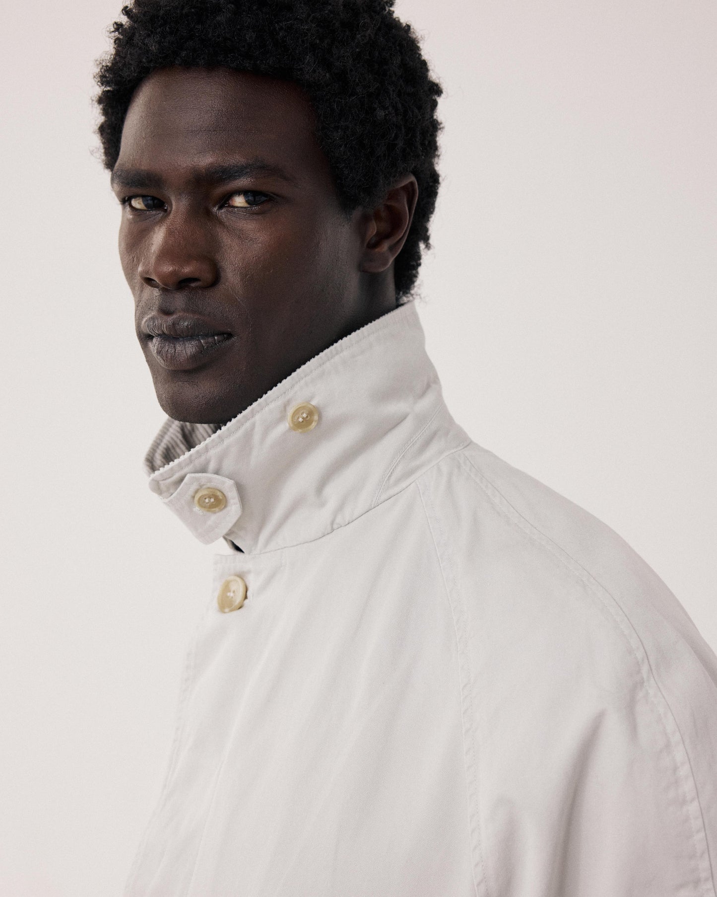 Manteau Homme en Gabardine de Coton Beige Cooler