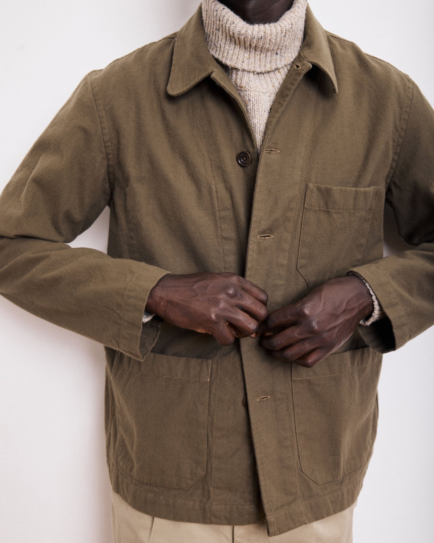 Veste Homme en Moleskine de Coton Bronze Perry