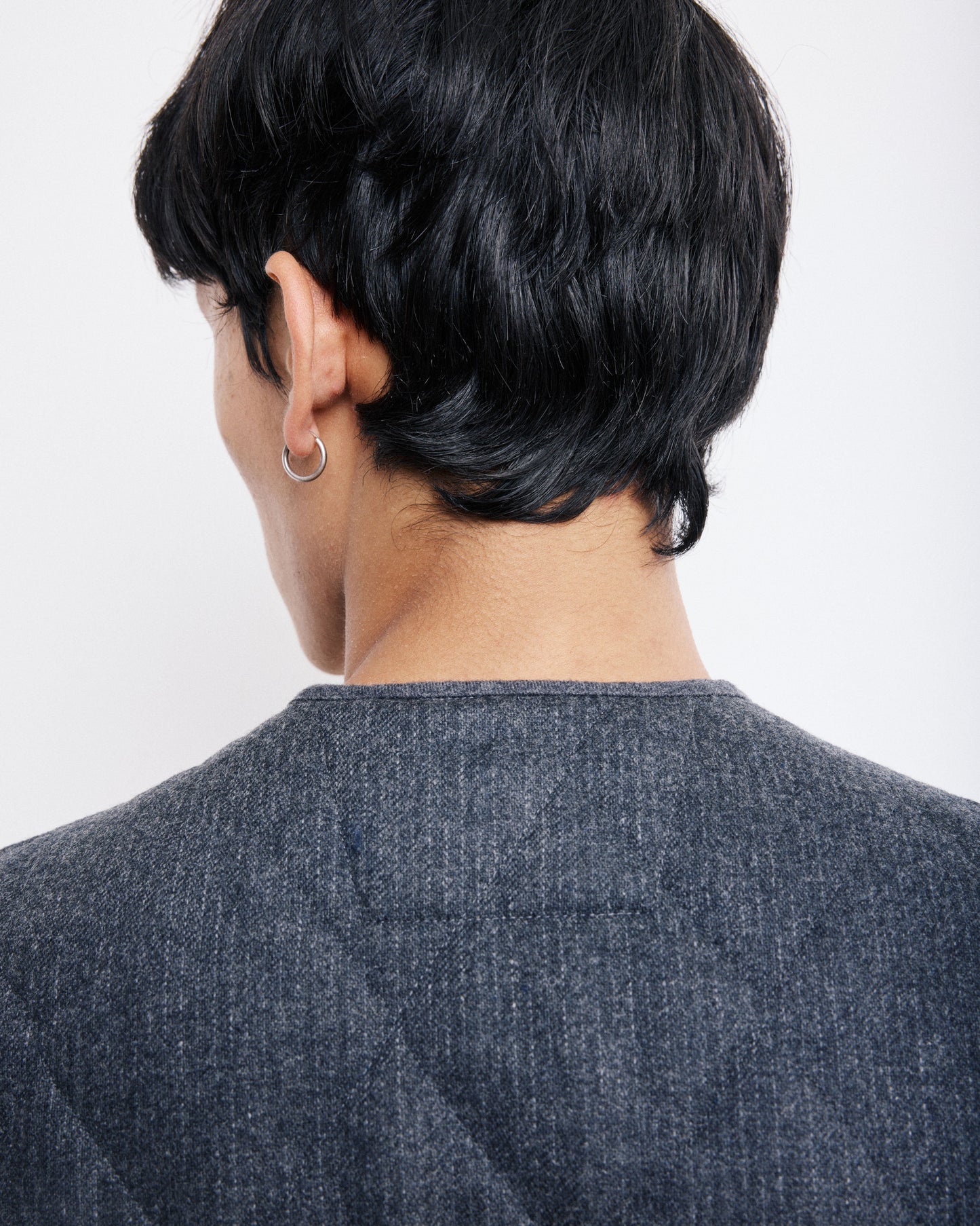 Gilet Homme en Flanelle Rayée Gris Vic