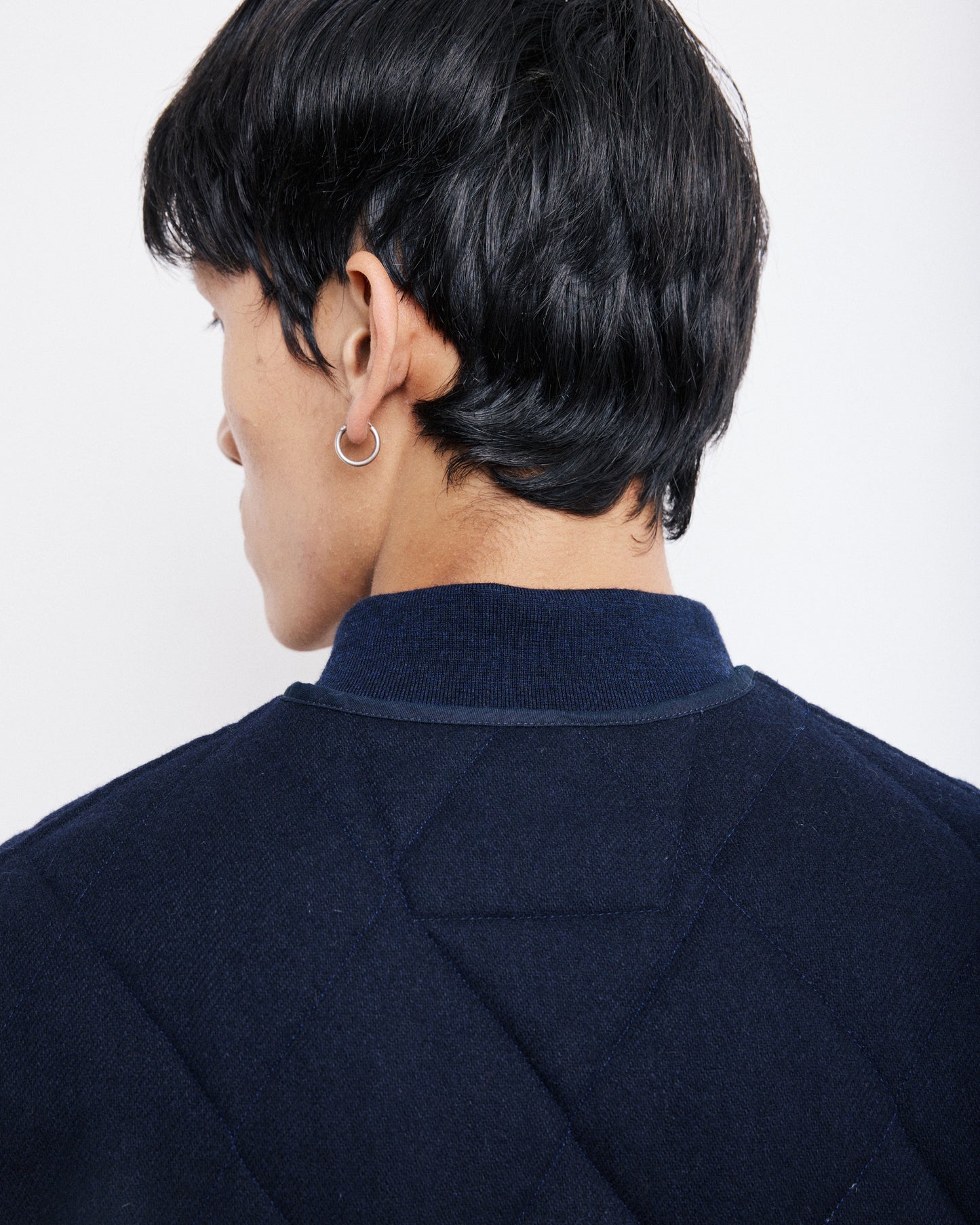 Gilet Homme en Flanelle de Laine Bleu Marine Vince