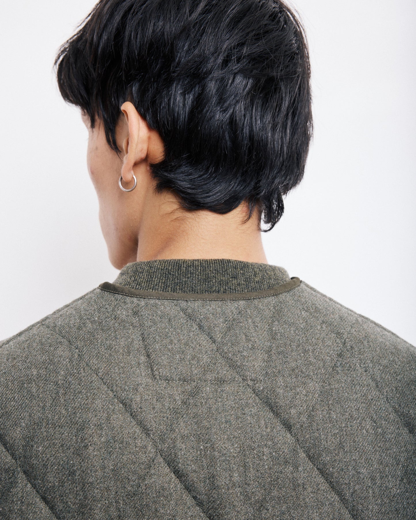 Gilet Homme en Flanelle de Laine Vert Militaire Vince