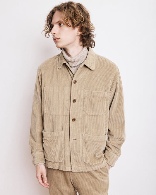 Veste Homme en velours cotelé seersucker Beige Petty