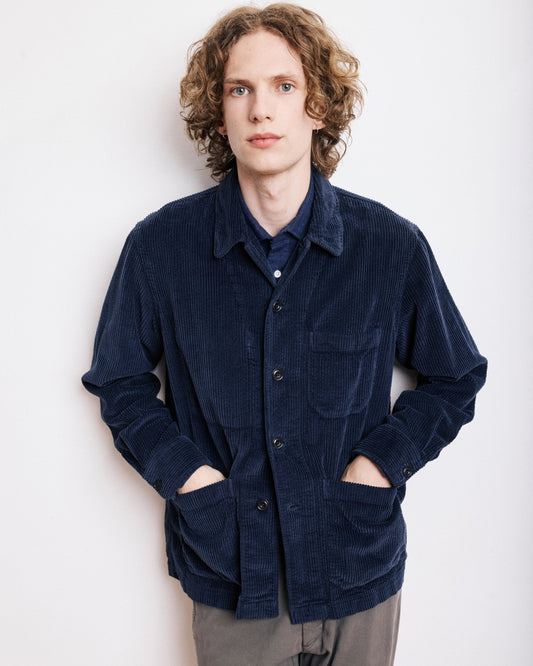 Veste Homme en velours cotelé seersucker Bleu Marine Petty