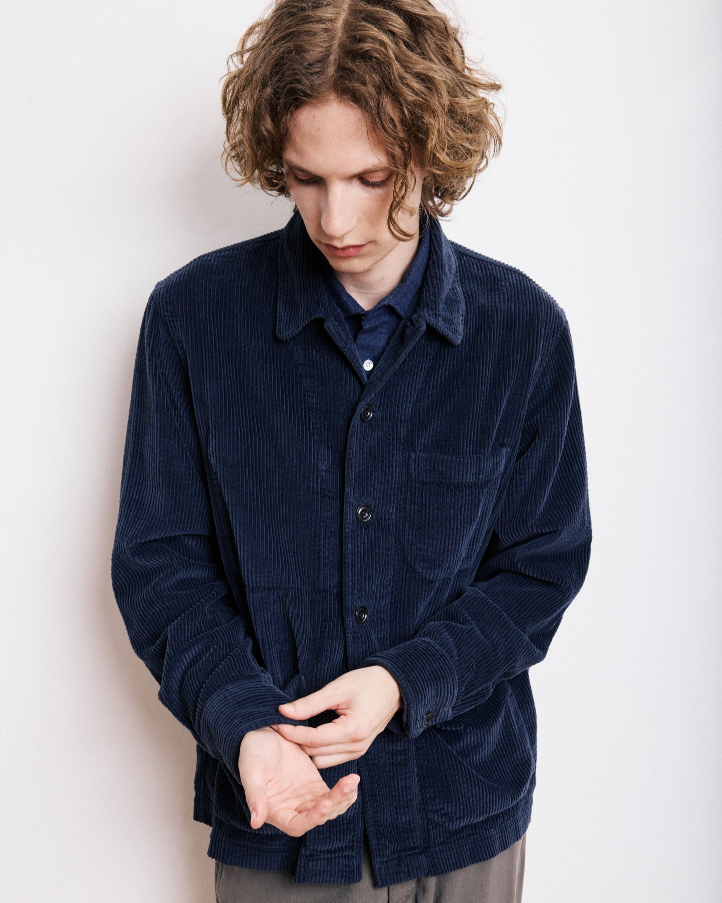 Veste Homme en velours cotelé seersucker Bleu Marine Petty