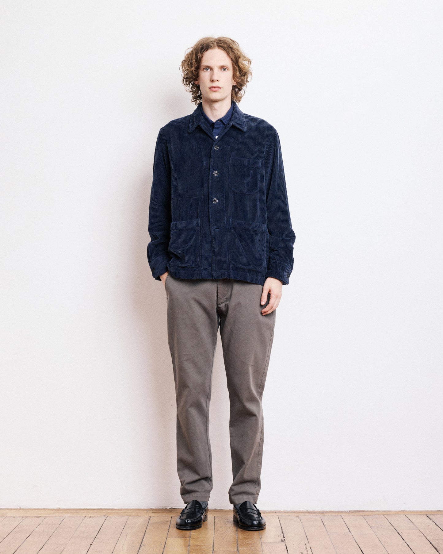 Veste Homme en velours cotelé seersucker Bleu Marine Petty