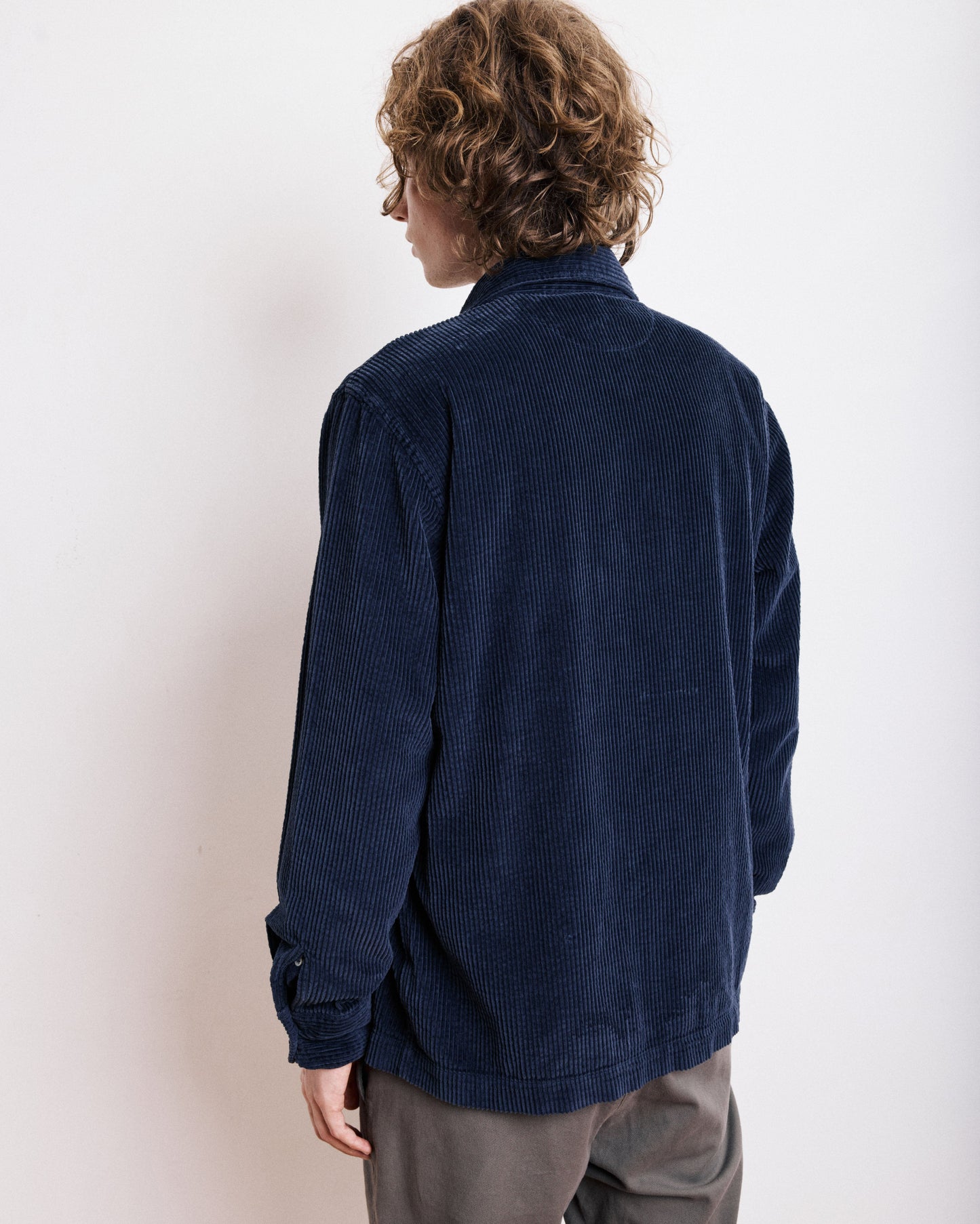 Veste Homme en velours cotelé seersucker Bleu Marine Petty