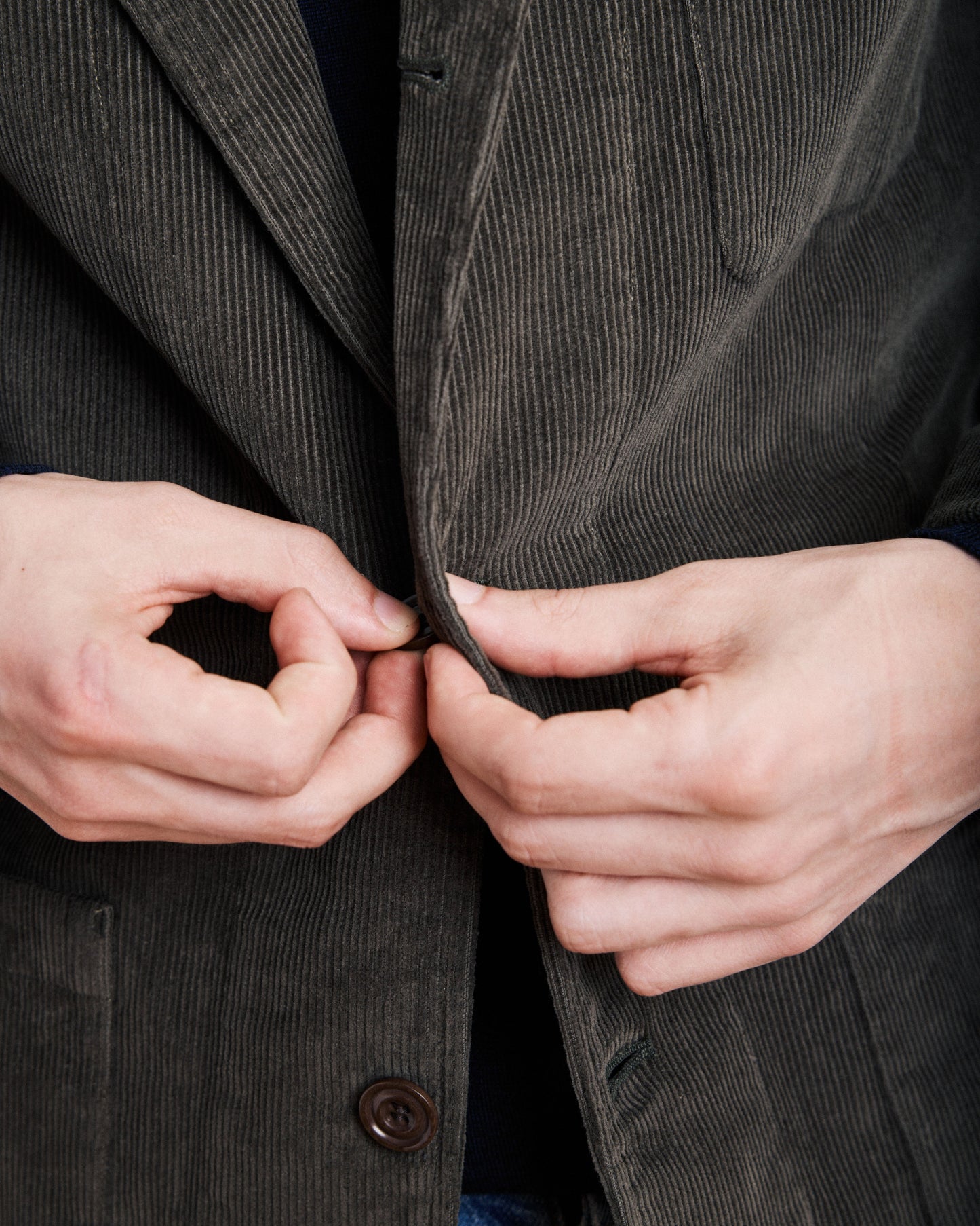 Veste Homme en Velours Côtelé Vert Olive Jonny