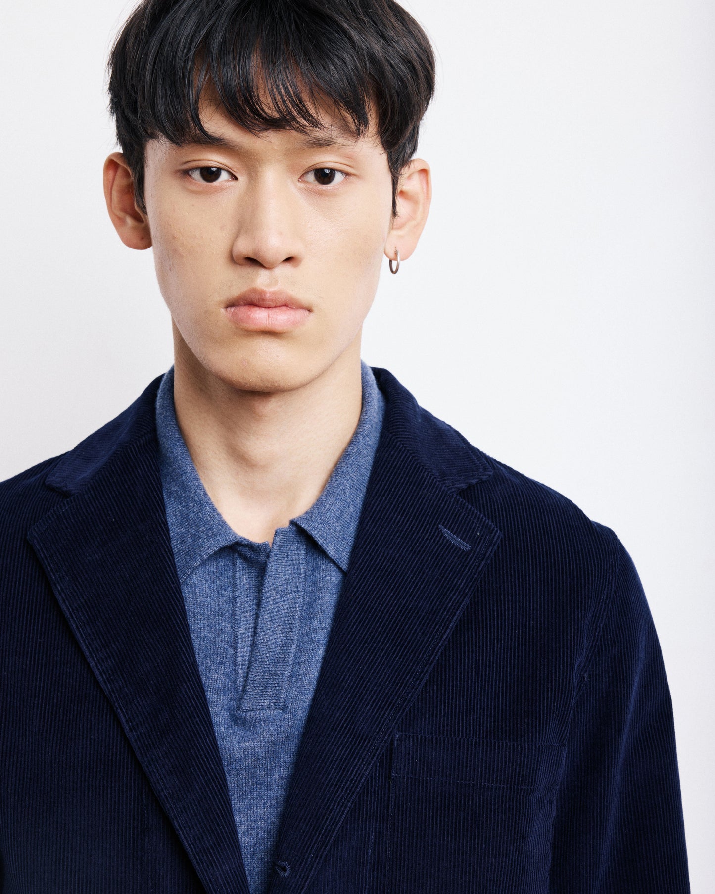 Veste Homme en Velours Côtelé Bleu Marine Jonny