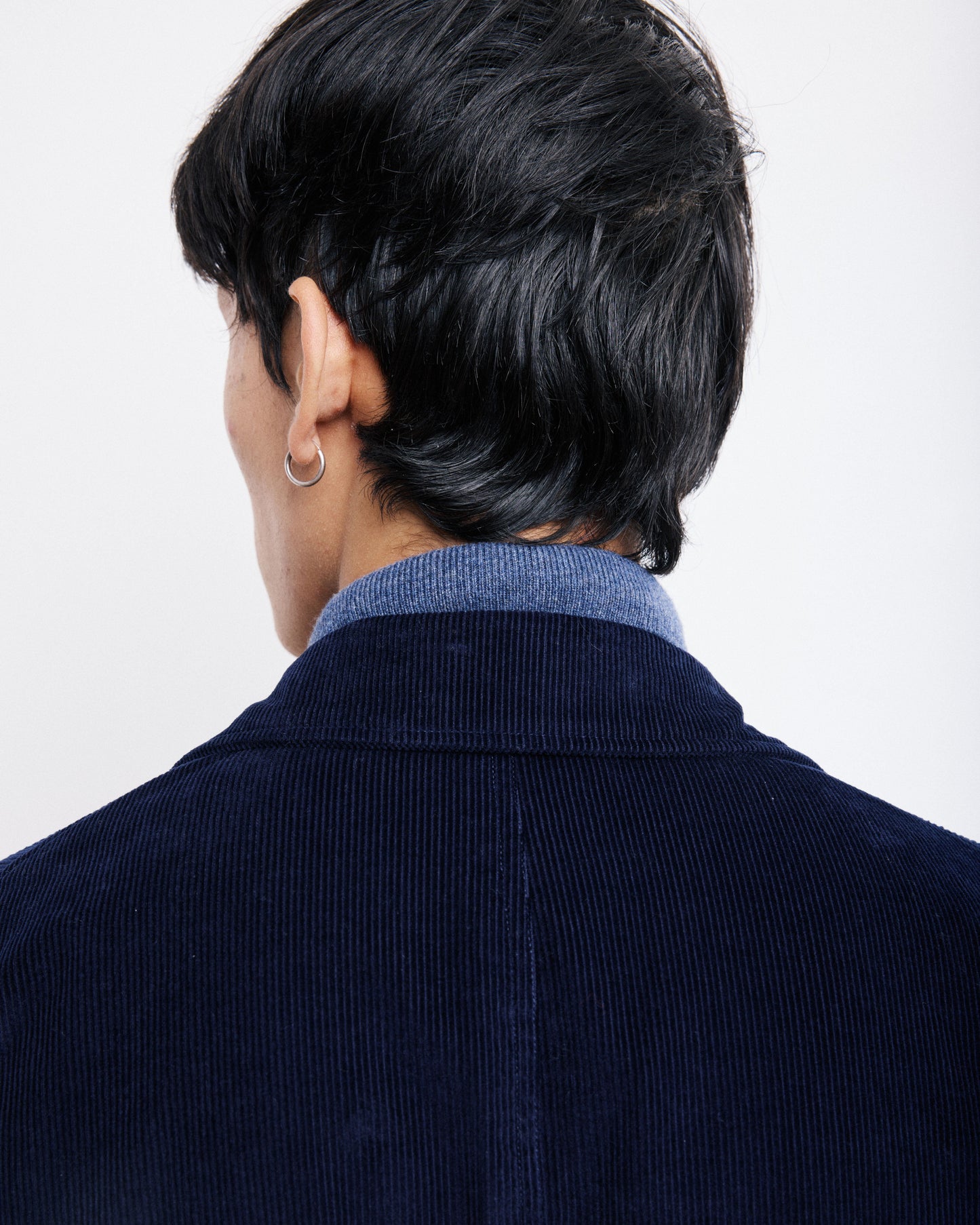 Veste Homme en Velours Côtelé Bleu Marine Jonny