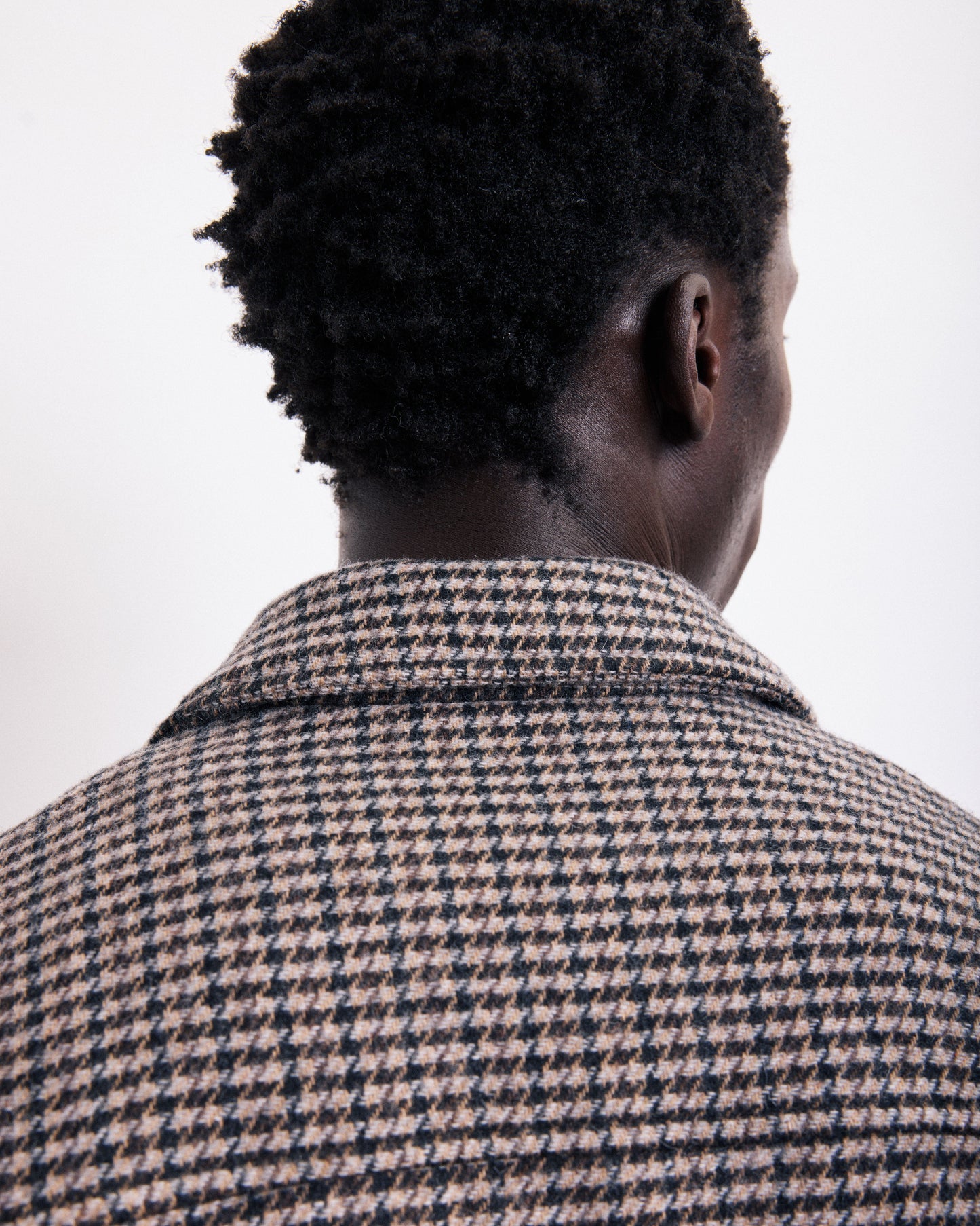 Blouson Homme en Laine Pied de poule Marron Dandy