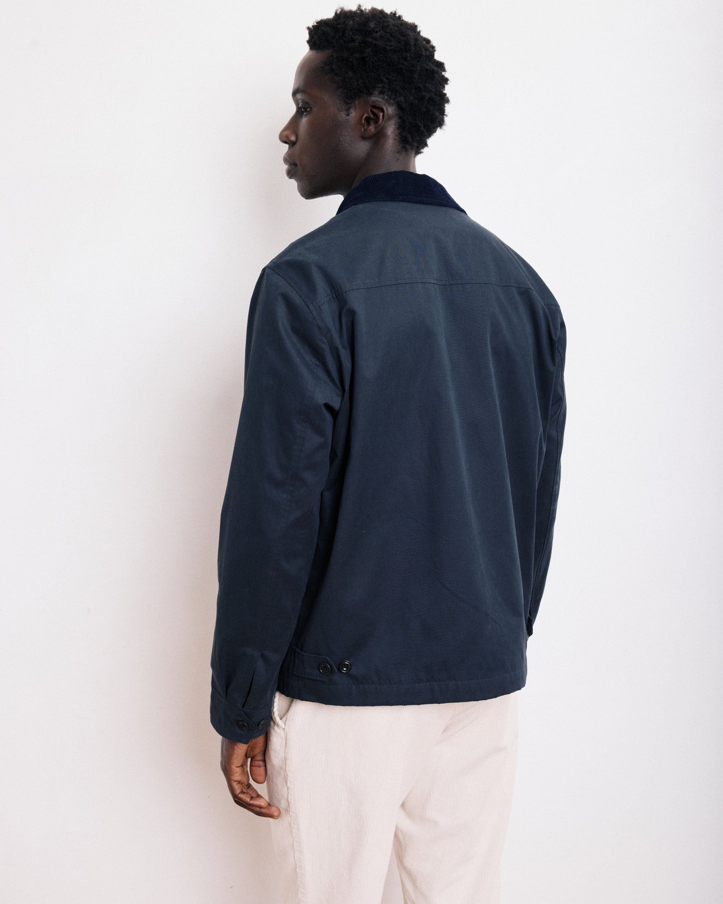 Blouson Homme en Gabardine déperlant Bleu Marine Daren