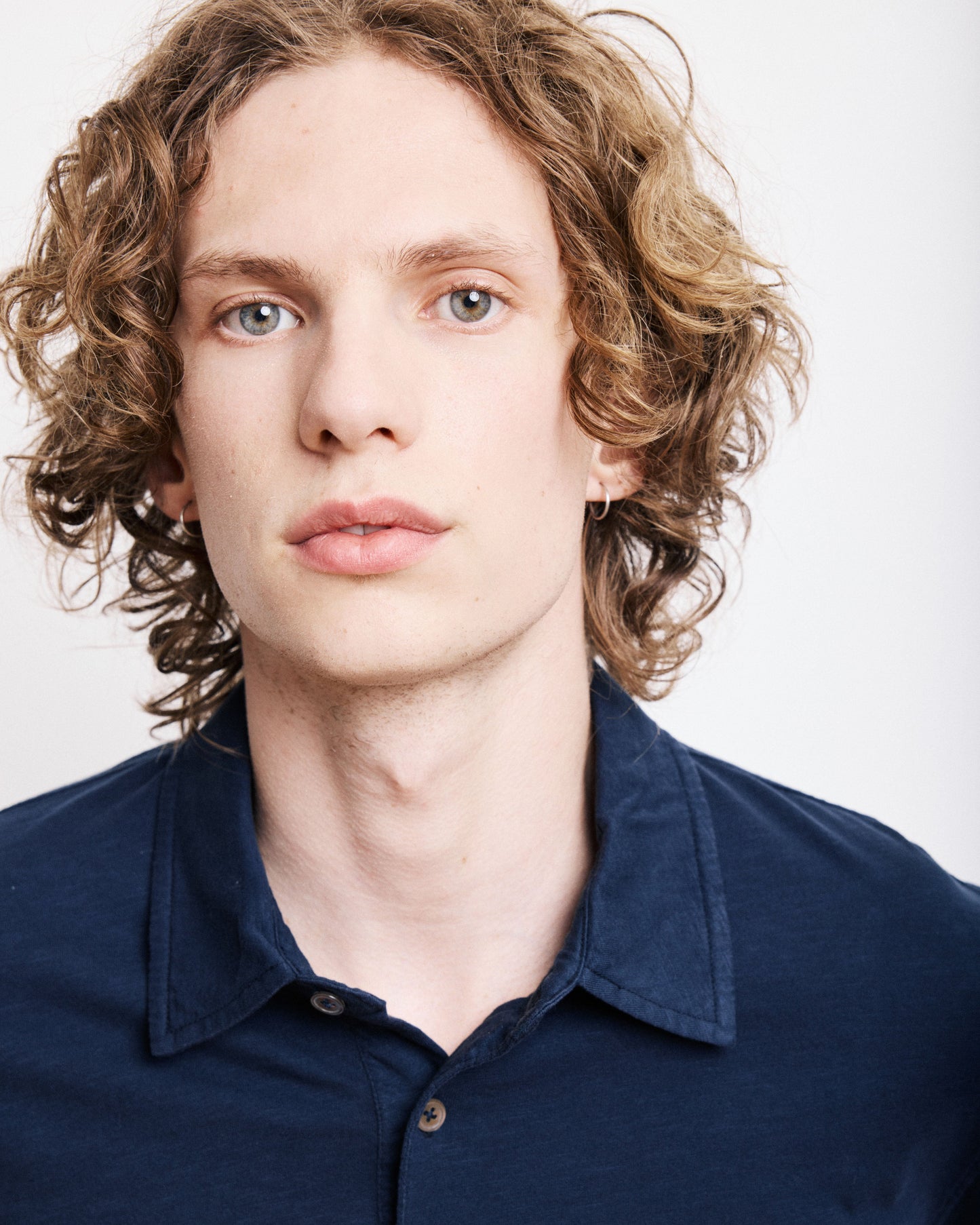 Polo Homme en Coton Slub Bleu Marine