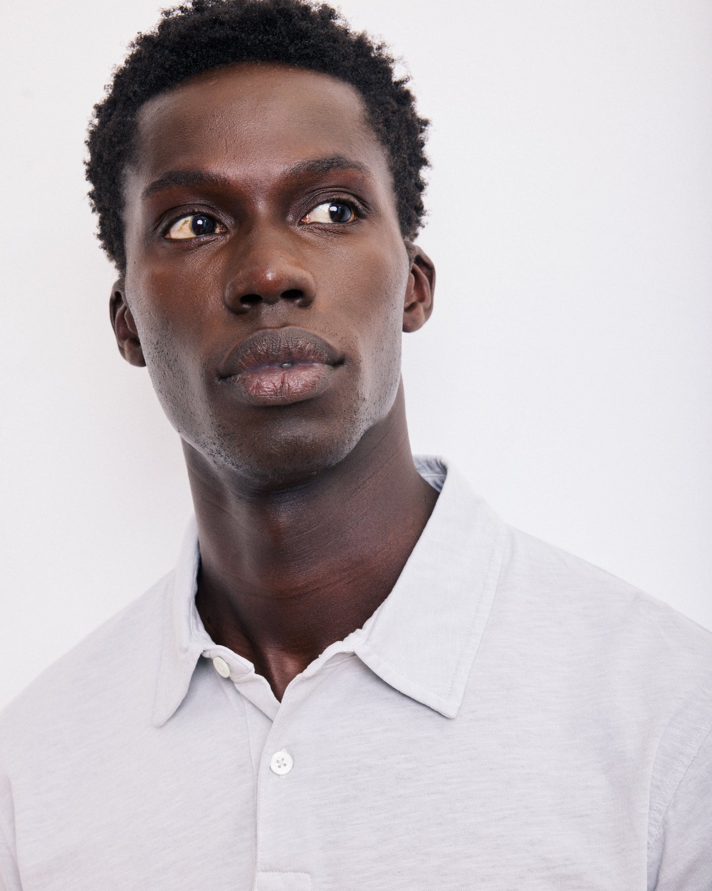 Polo Homme en Coton Slub Gris