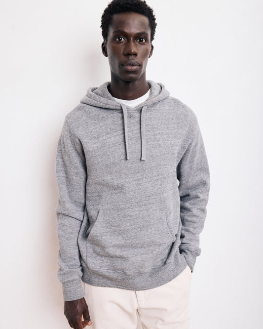 Sweatshirt à capuche Homme en molleton Gris Chiné
