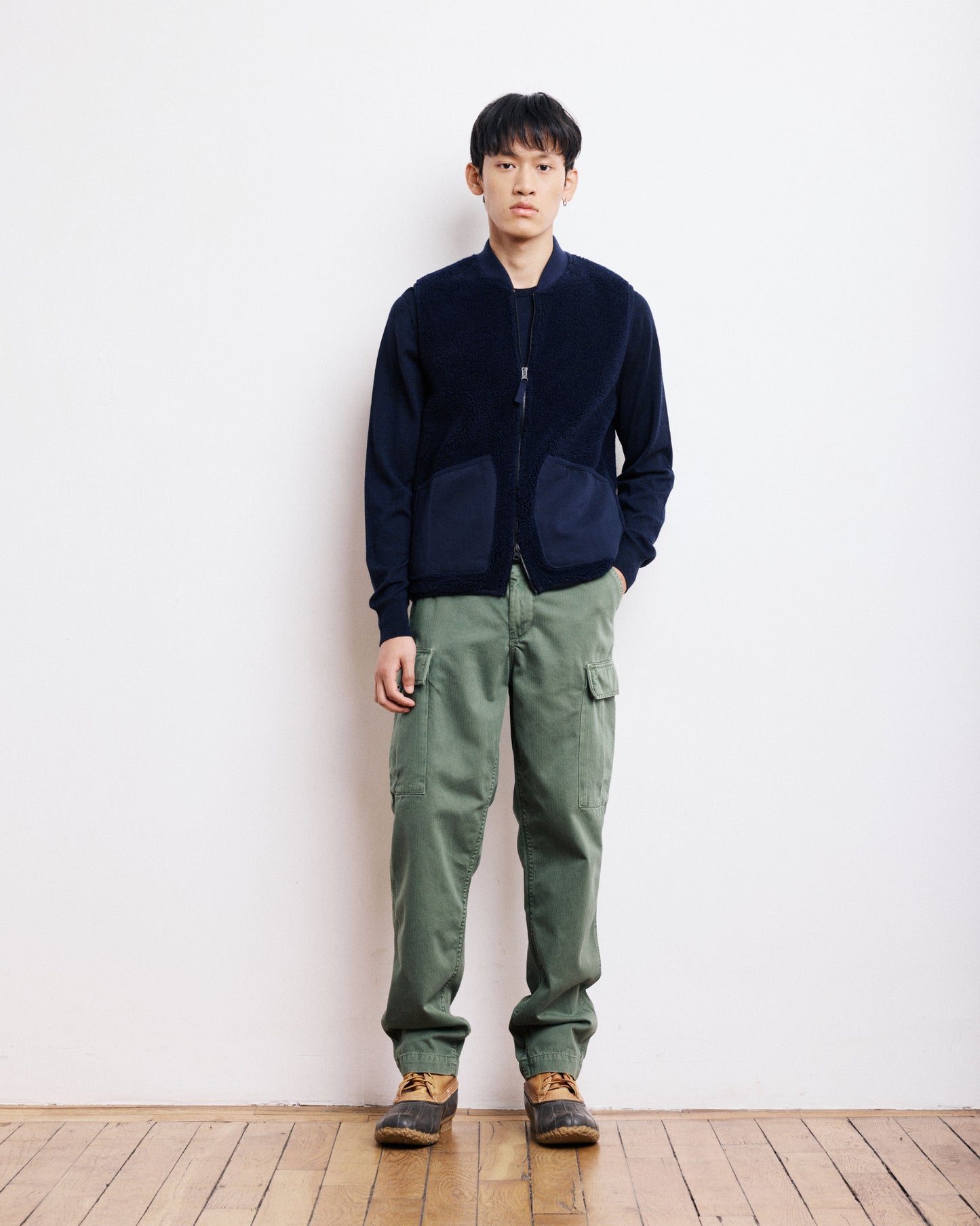 Gilet Homme en Sherpa Bleu Marine