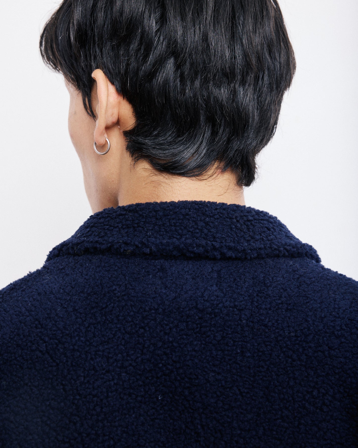 Veste Homme en Sherpa Bleu Marine Utility