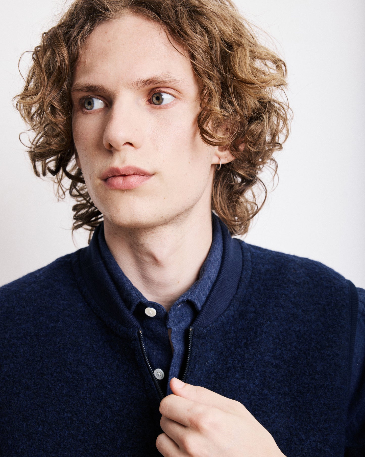 Gilet Homme en Laine Bouillie Bleu Marine Vest