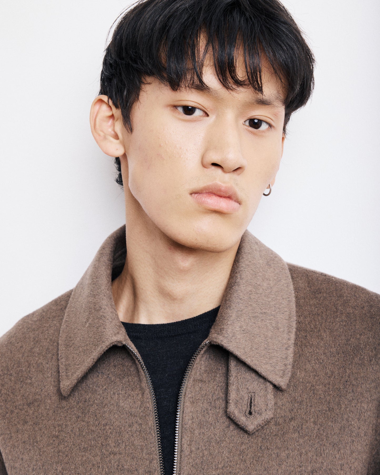 Blouson Homme en Laine Double Face Taupe Doug