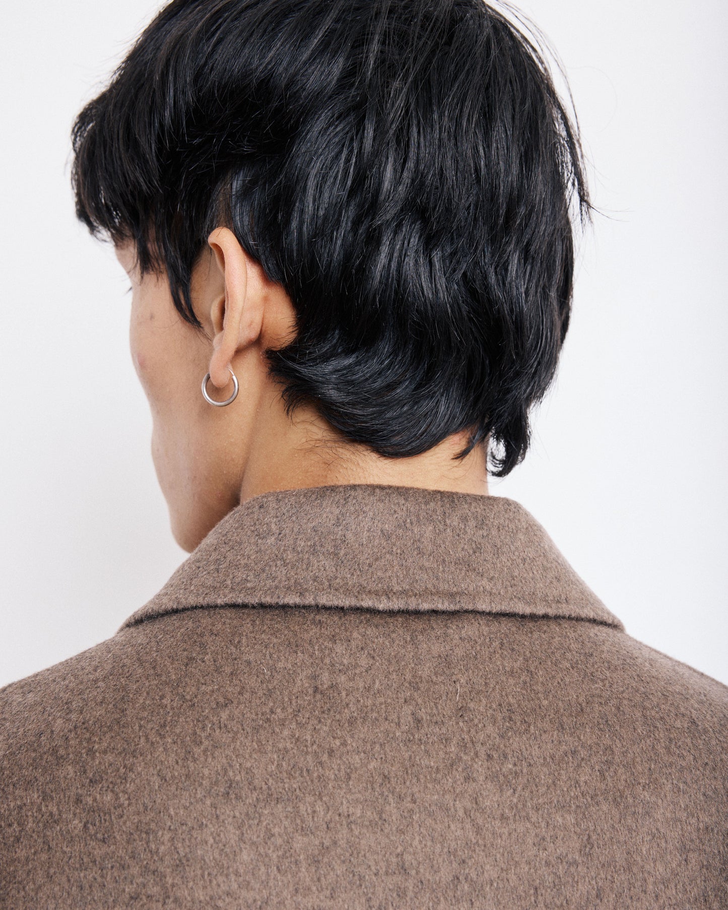 Blouson Homme en Laine Double Face Taupe Doug