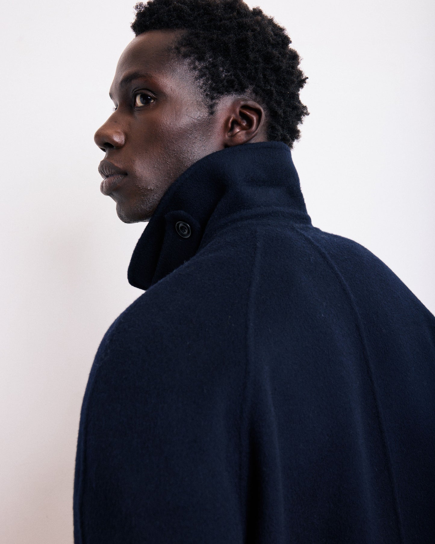 Manteau Homme en Laine Double Face Bleu Marine Graig