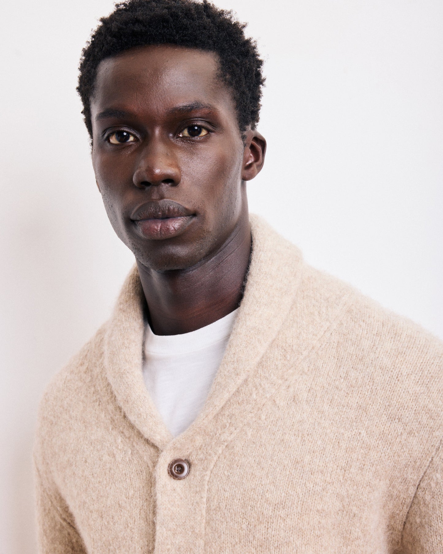 Cardigan Homme en Laine d'Alpaga & Yak Beige