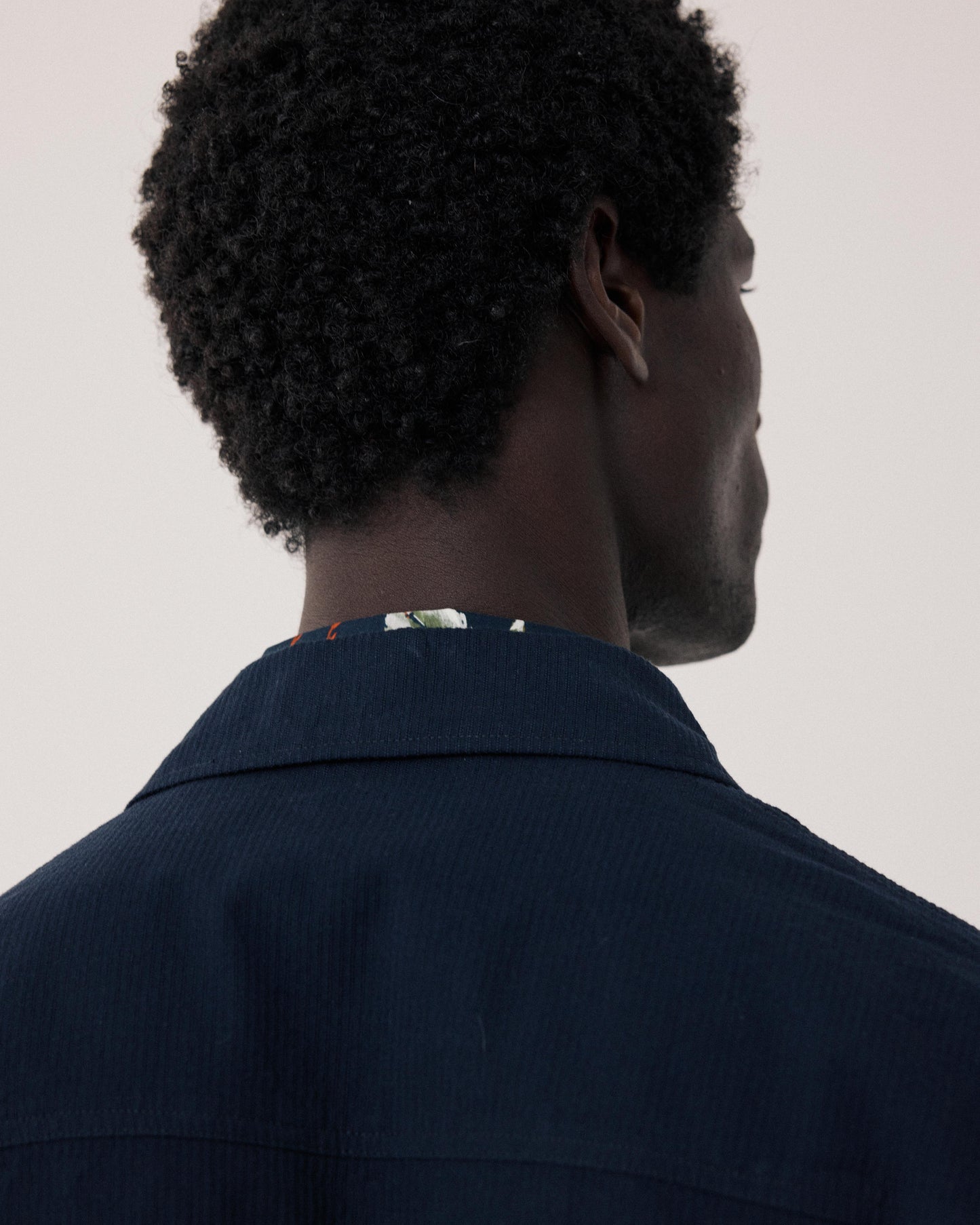 Blouson Homme en Seersucker Bleu Marine Danny