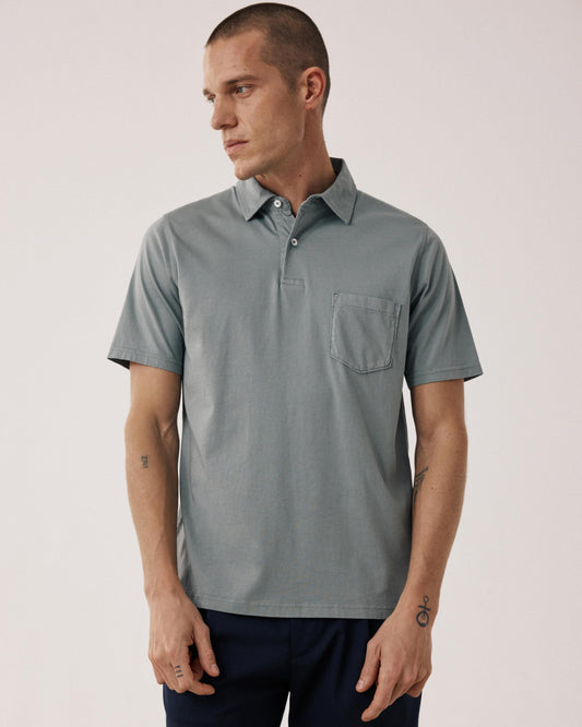 Polo Homme en Jersey de Coton Vert Militaire