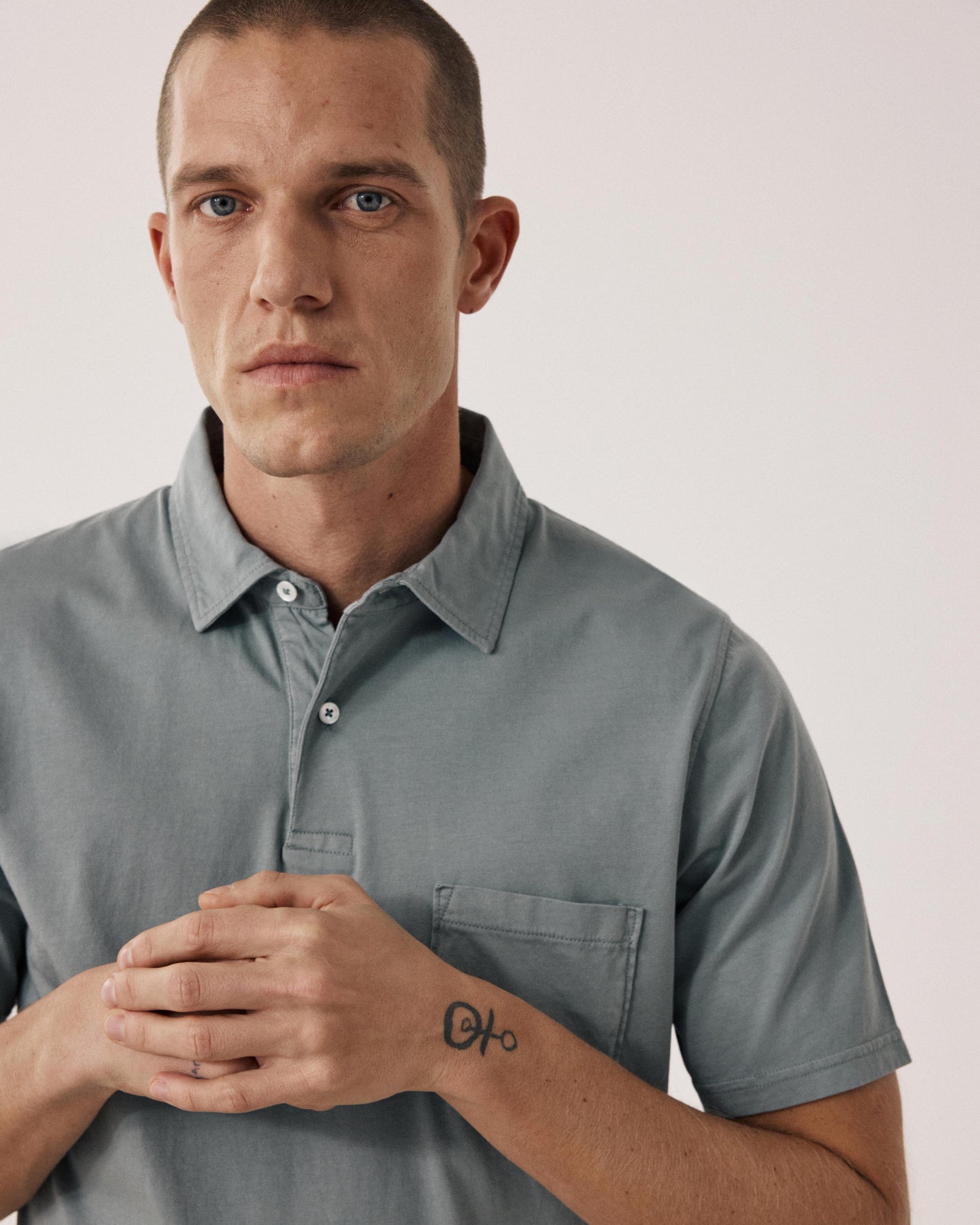 Polo Homme en Jersey de Coton Vert Militaire