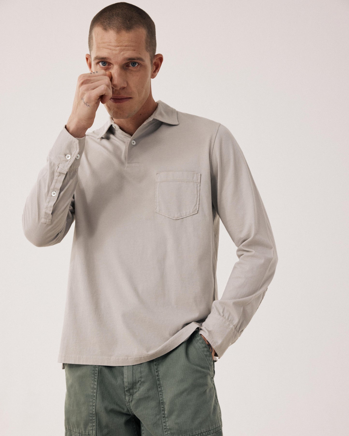 Polo Homme en Jersey de Coton Sable