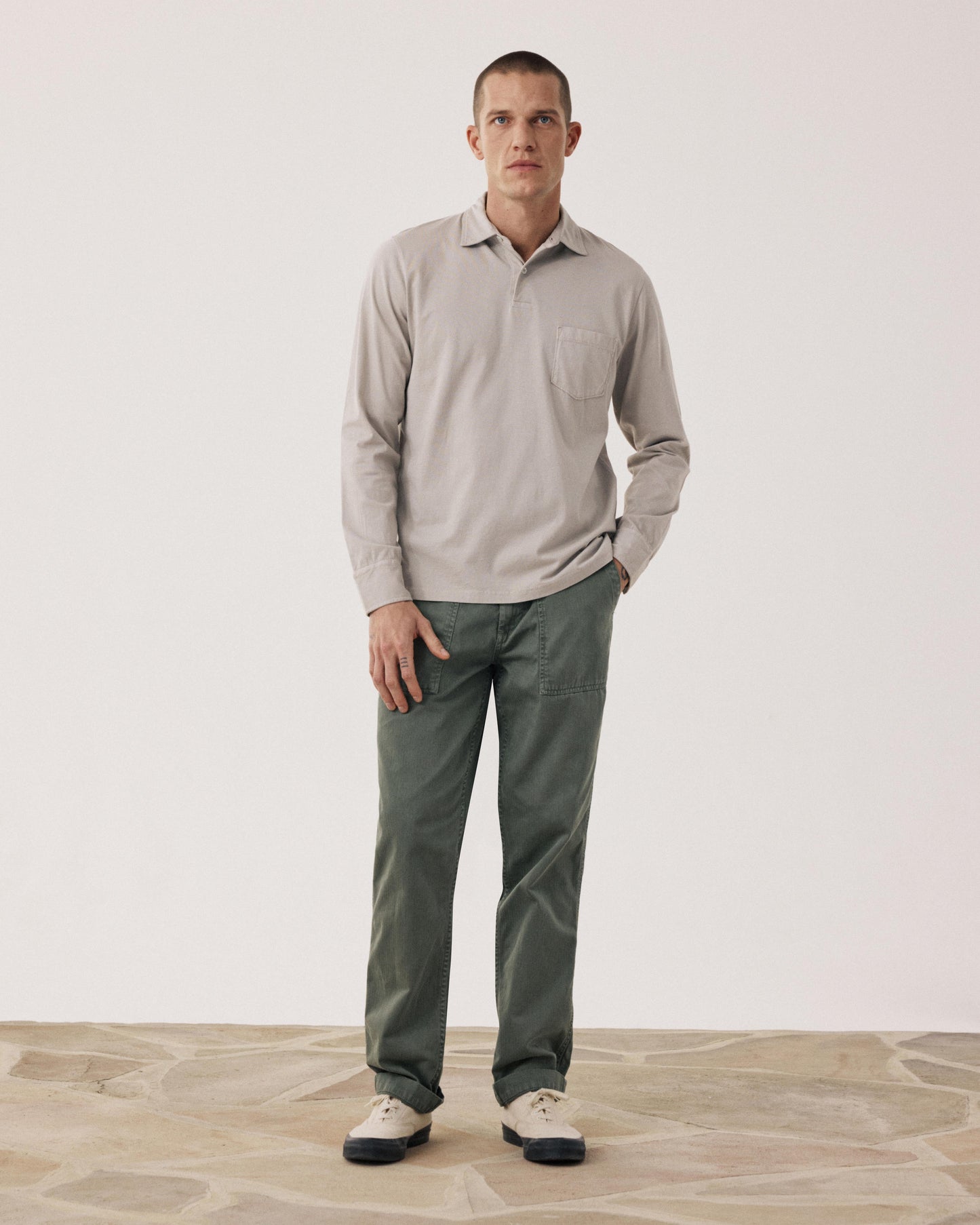 Polo Homme en Jersey de Coton Sable