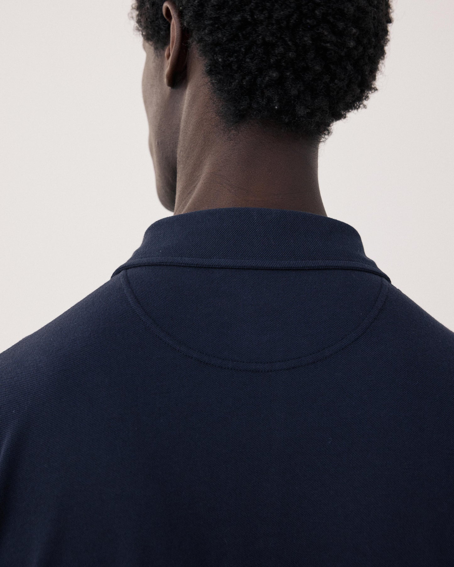 Polo Homme en Coton Piqué Bleu Nuit