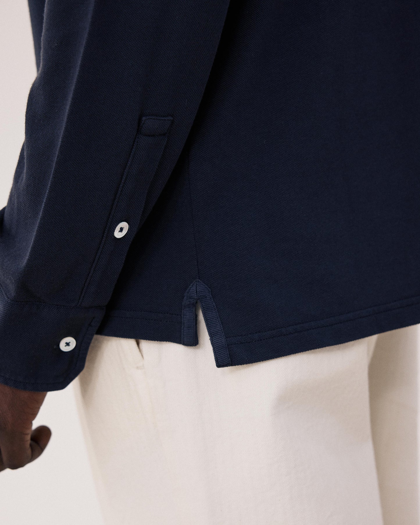 Polo Homme en Coton Piqué Bleu Nuit