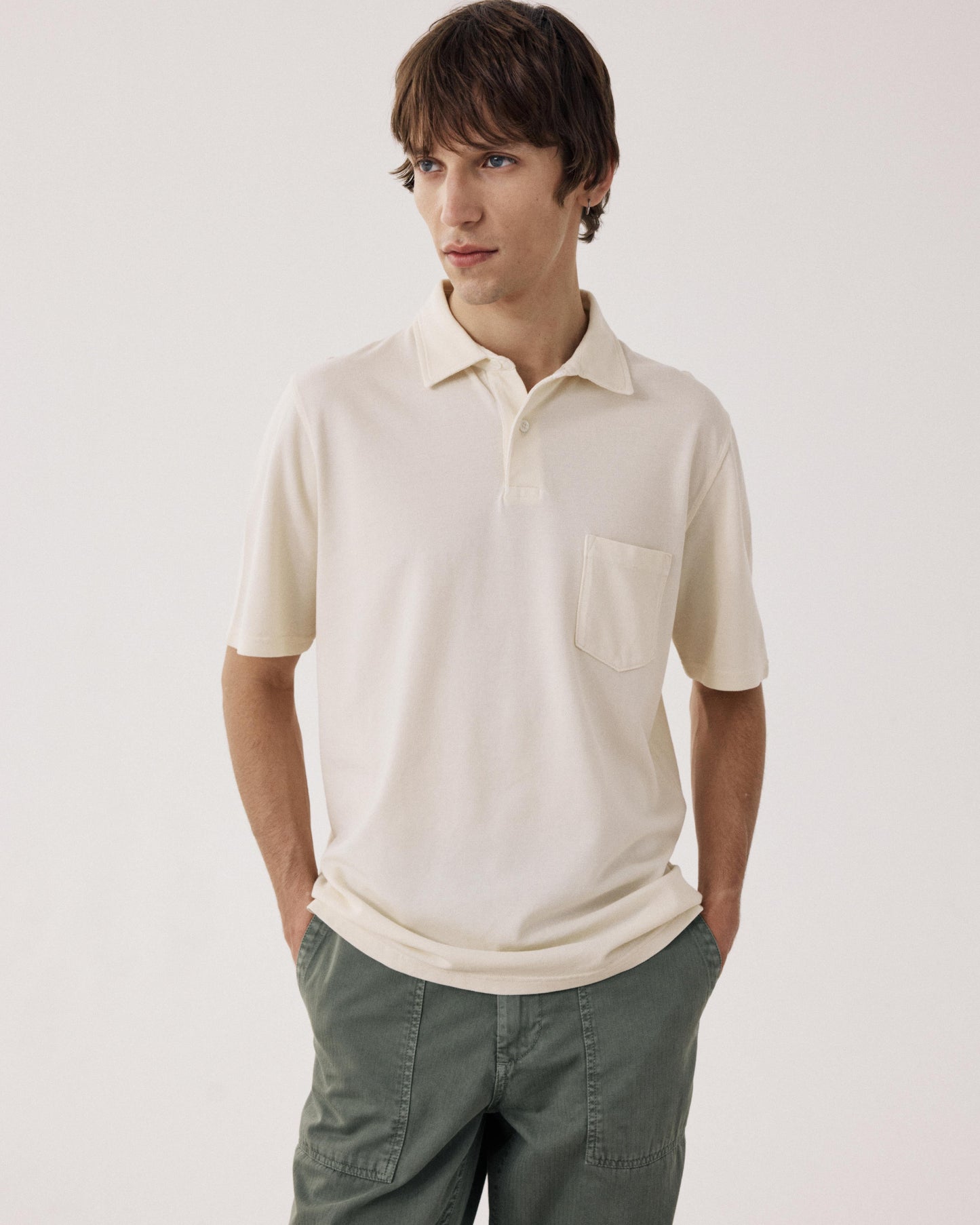 Polo Homme en Coton Piqué Vanille