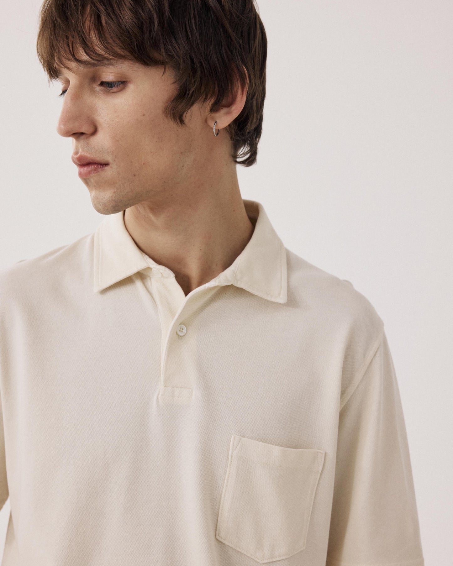 Polo Homme en Coton Piqué Vanille