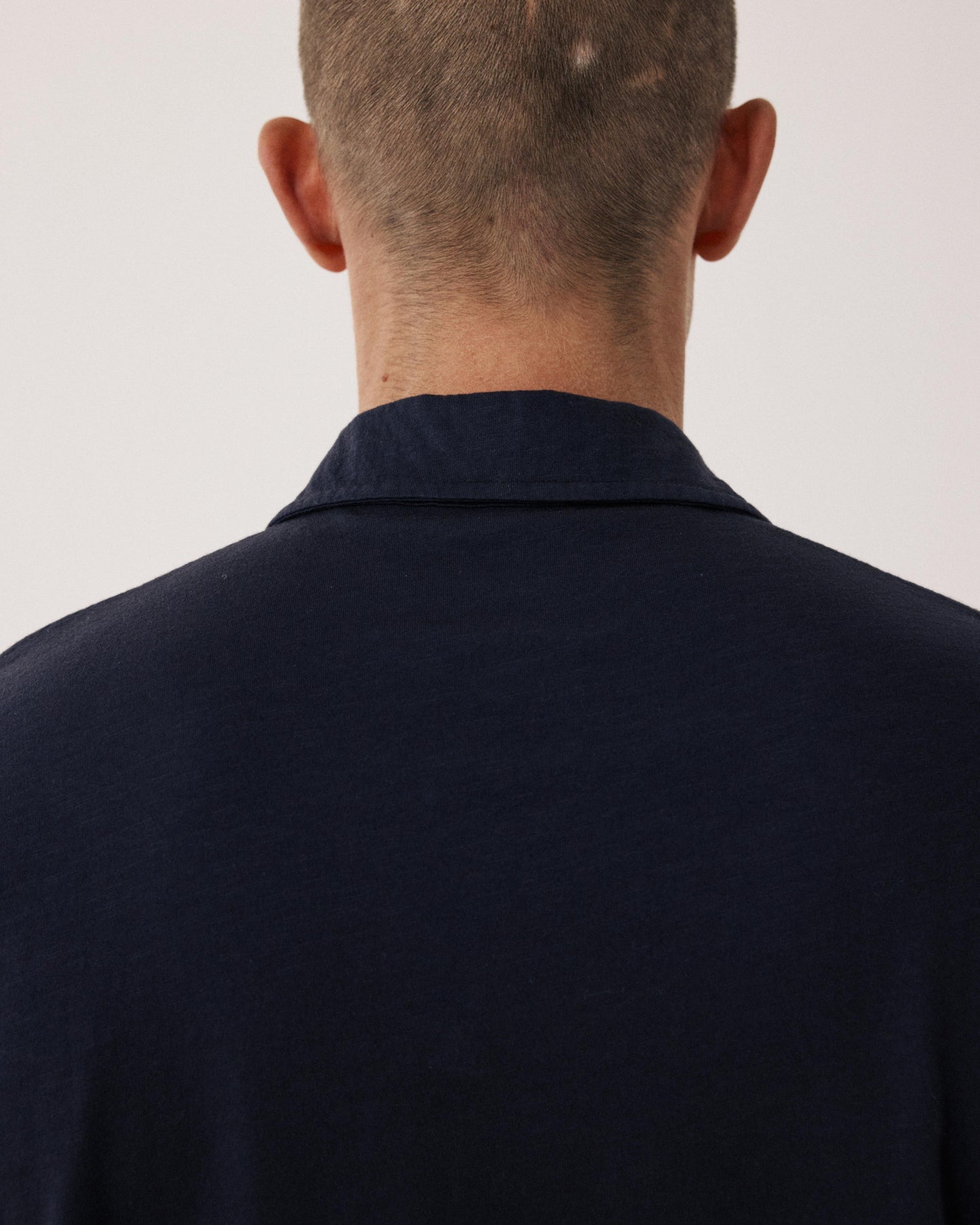 Polo Homme en Coton Slub Bleu Nuit