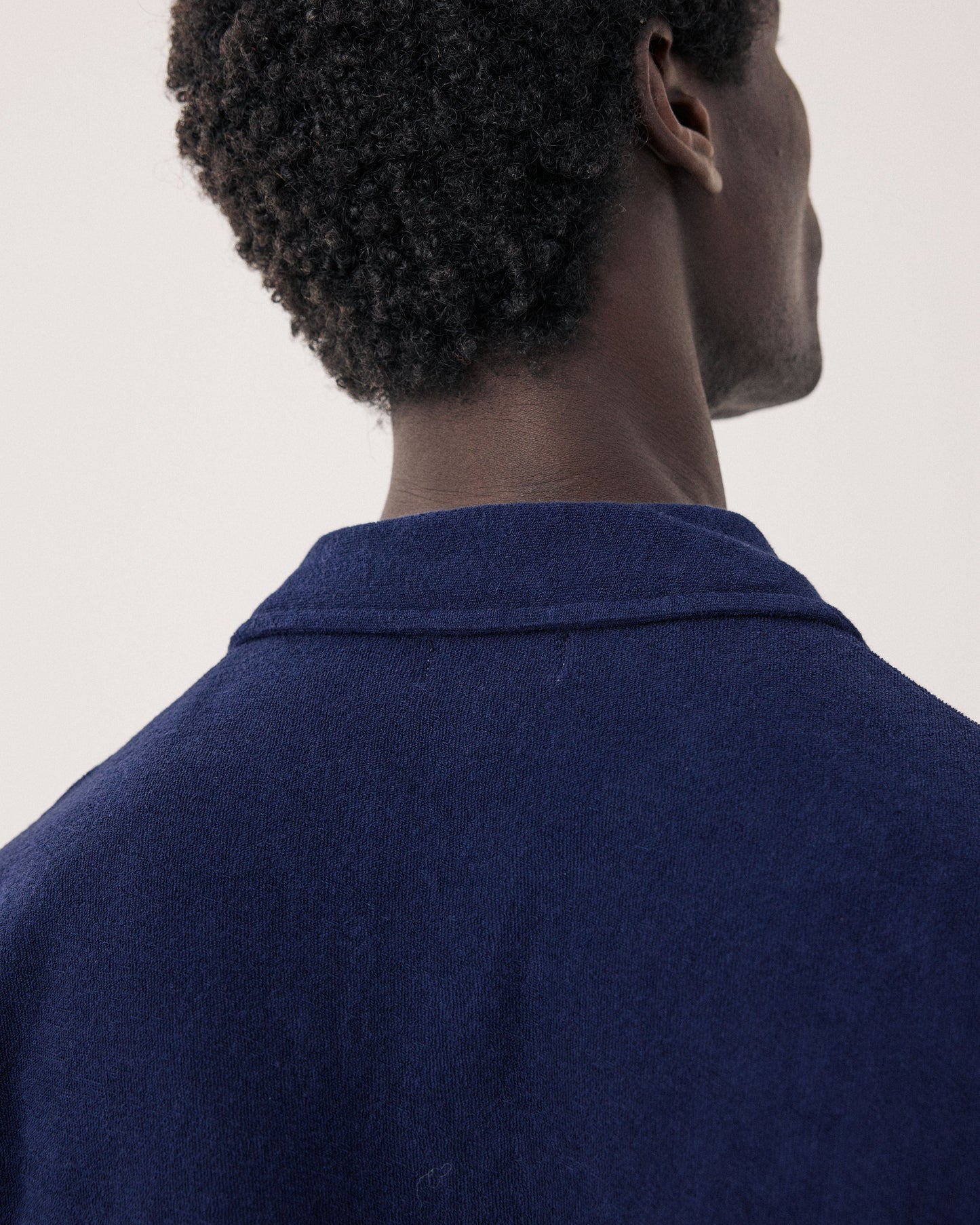 Polo Homme en Eponge Bleu Marine