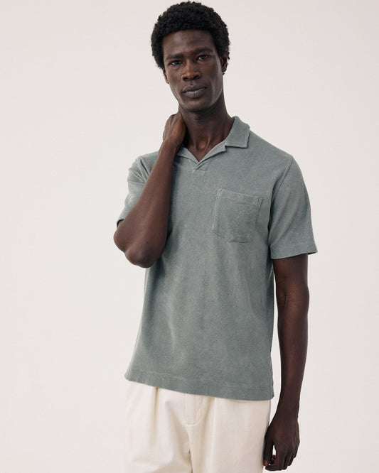Polo Homme en Eponge Vert Militaire