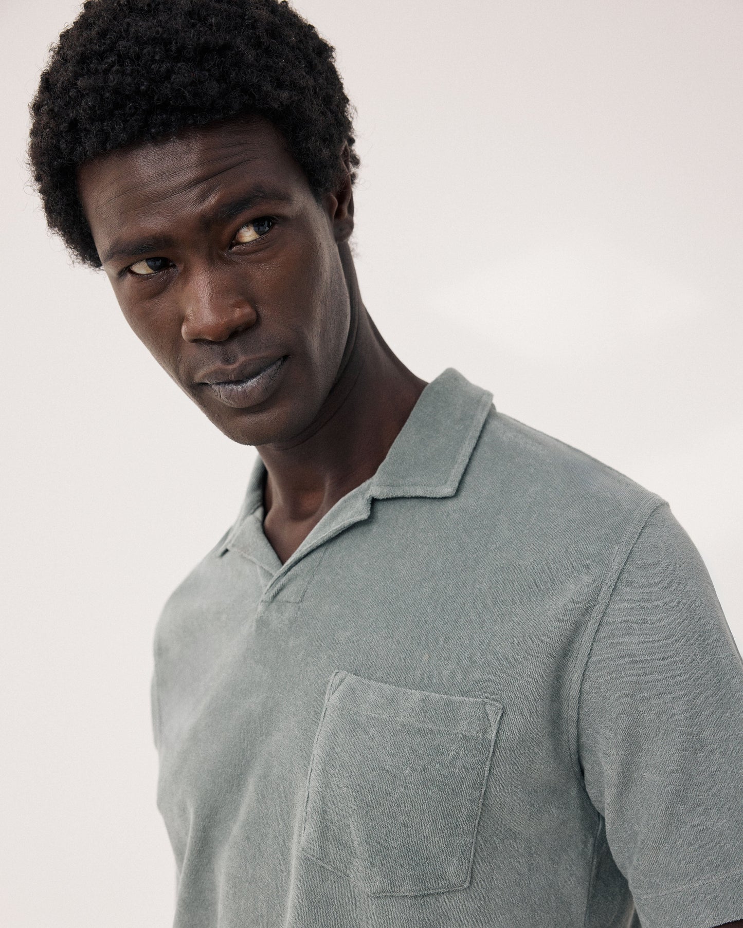 Polo Homme en Eponge Vert Militaire