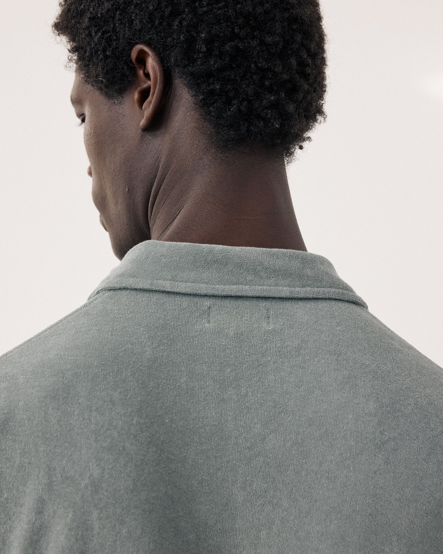 Polo Homme en Eponge Vert Militaire