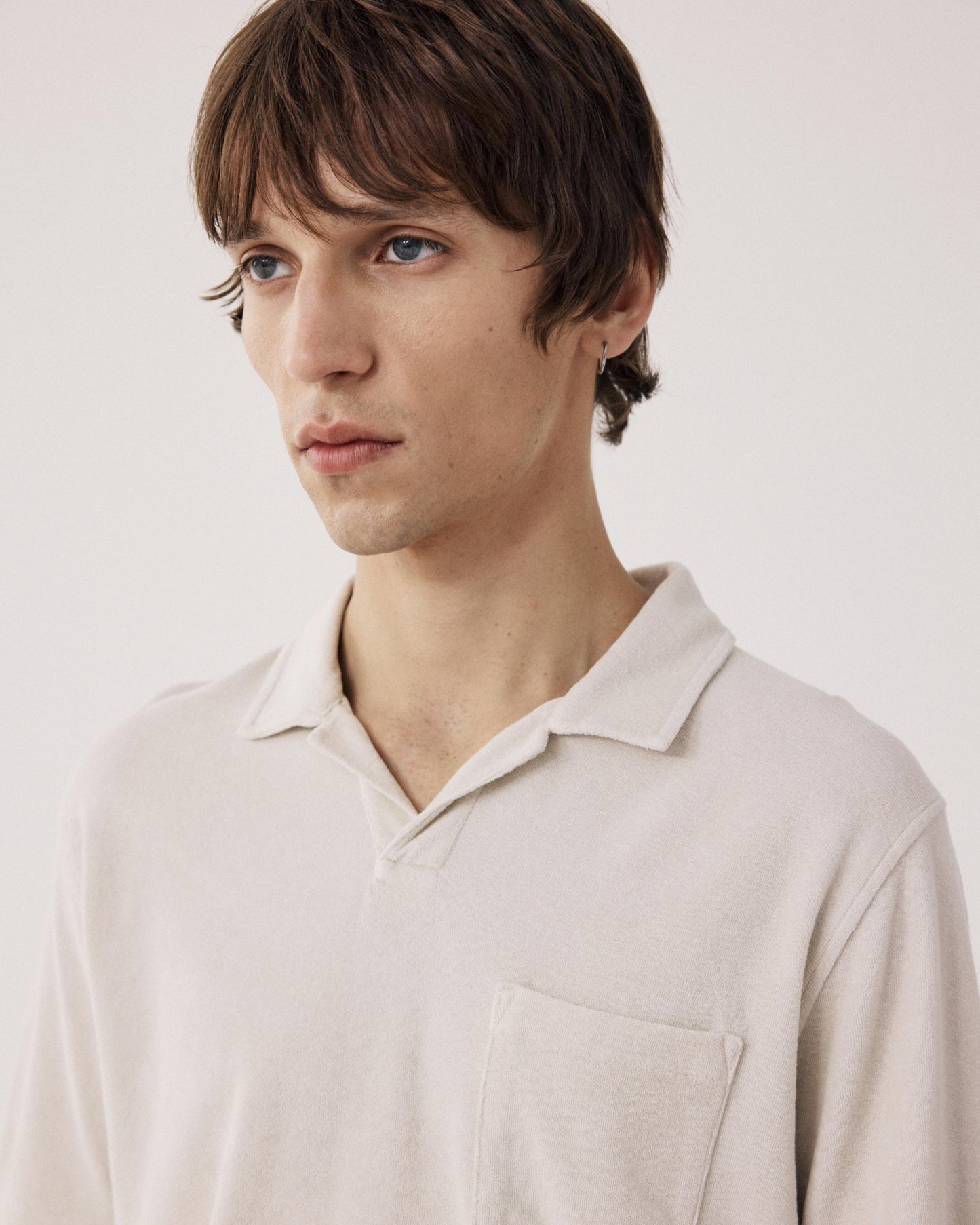 Polo Homme en Eponge Beige Éponge