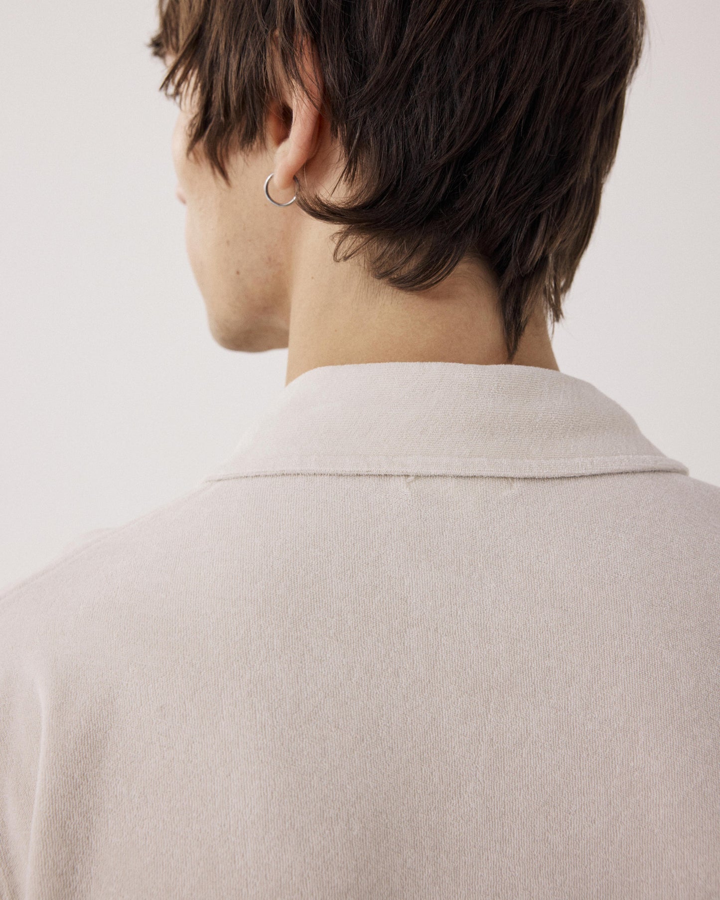 Polo Homme en Eponge Beige Éponge