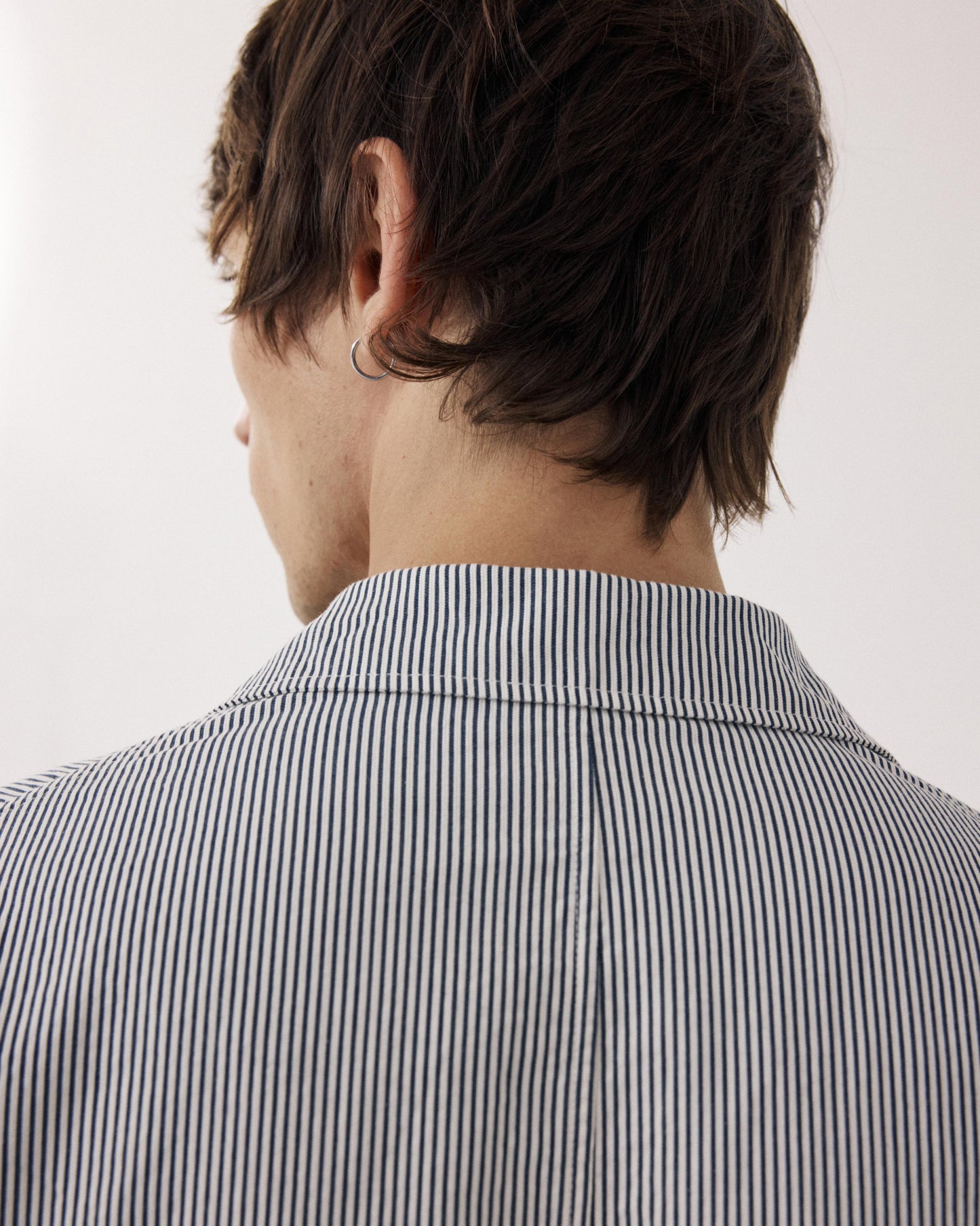 Veste Homme en Seersucker Bleu Marine & Ecru Julian