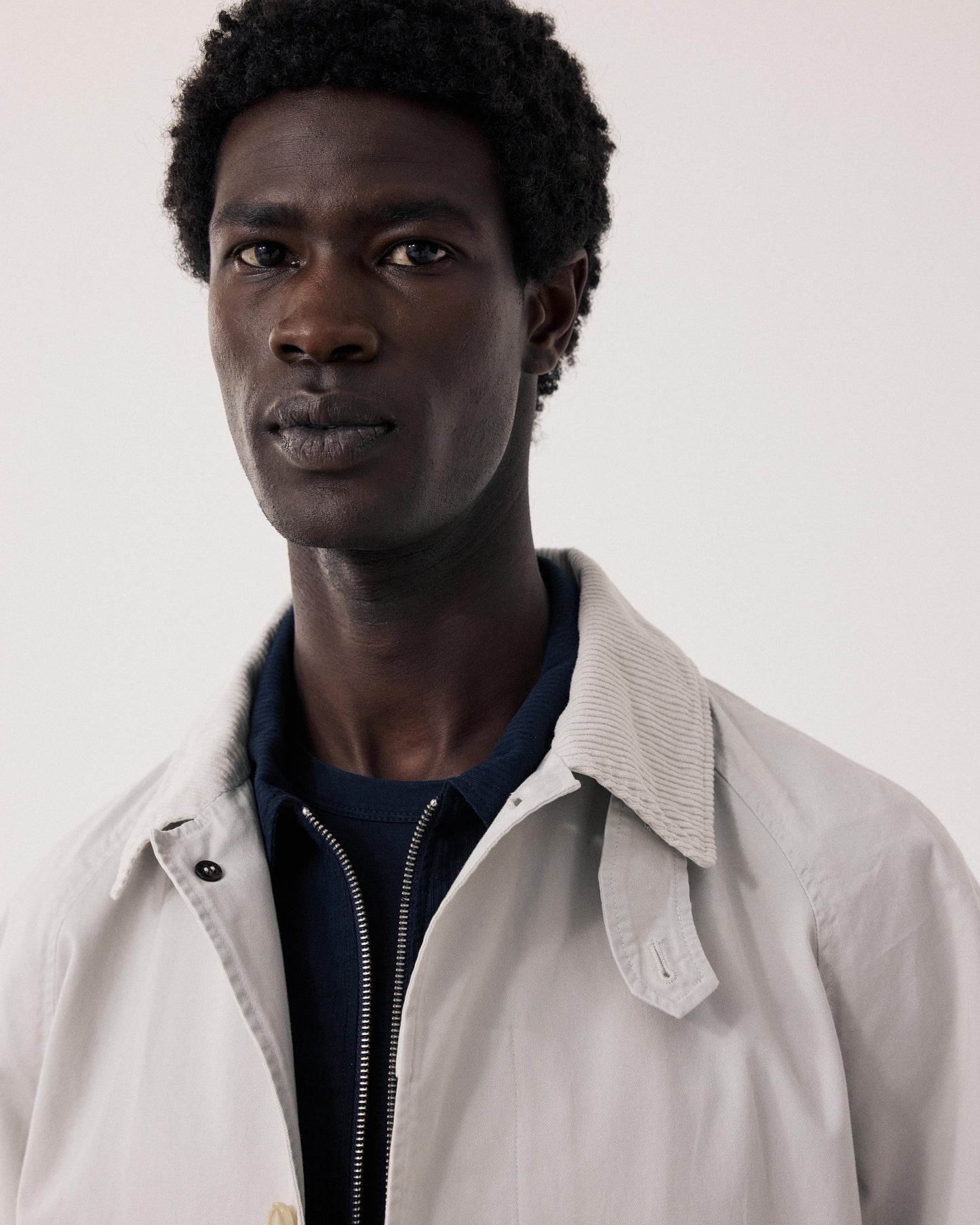 Manteau Homme en Gabardine de Coton Beige Cooler