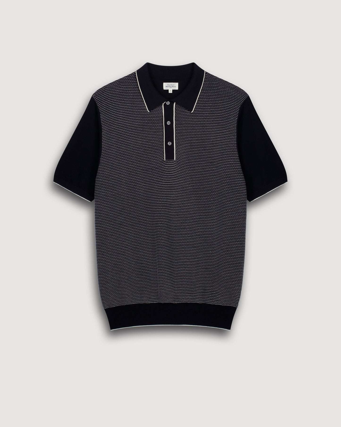 Polo Homme en maille Jacquard Bleu Nuit